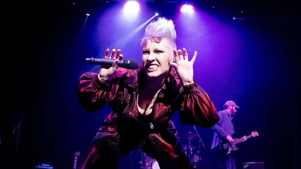 Promotional image for the show 'BEAUTIFUL TRAUMA - The Ultimate Live P!nk Experience' in September 2027 at Blackburn Empire Theatre.