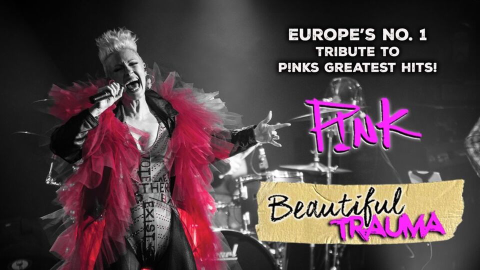 Promotional image for the show 'BEAUTIFUL TRAUMA – The Ultimate Live P!nk Experience' in September 2027 at Blackburn Empire Theatre.