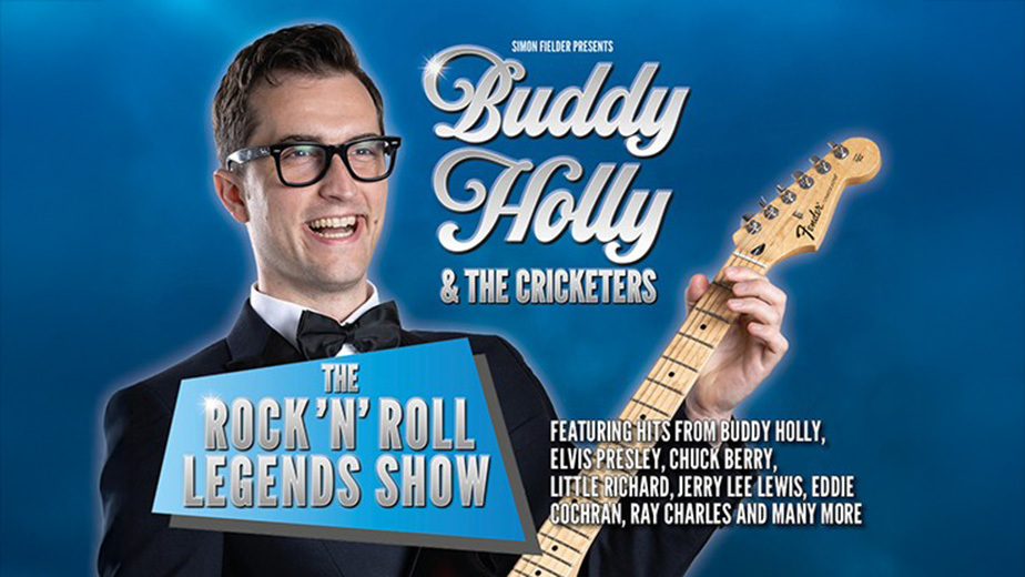 Promotional image for the show 'Buddy Holly & The Cricketers' in July 2026 at Blackburn Empire Theatre.