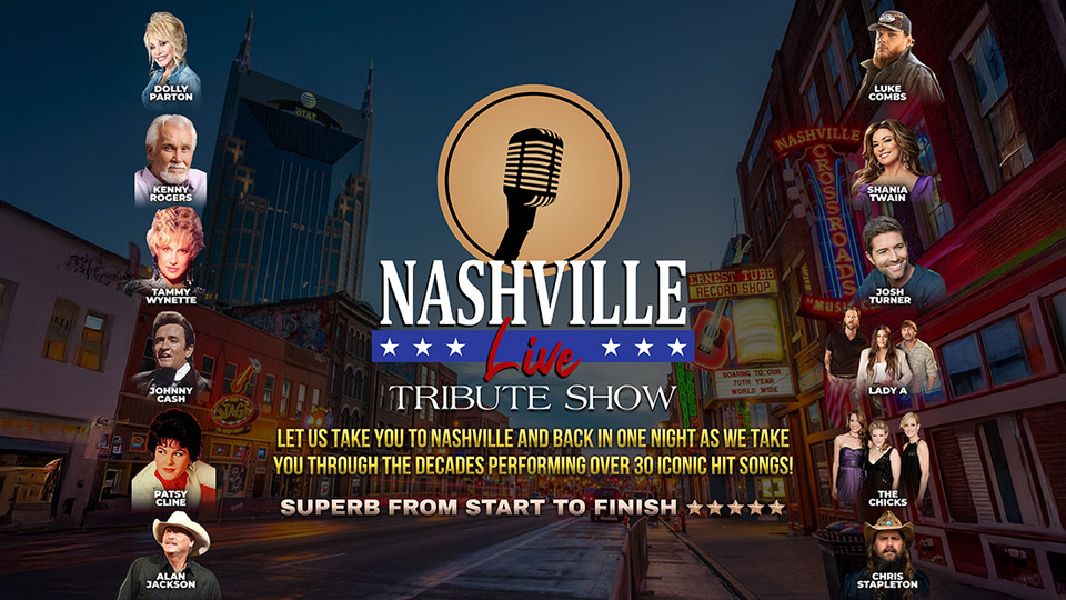 Promotional image for the show 'Nashville Live' in January 2027 at Blackburn Empire Theatre.