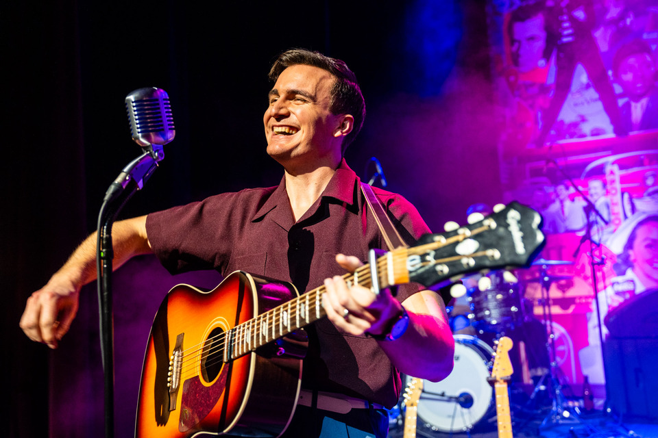 Promotional image for the show 'Rave On' in October 2027 at Blackburn Empire Theatre.