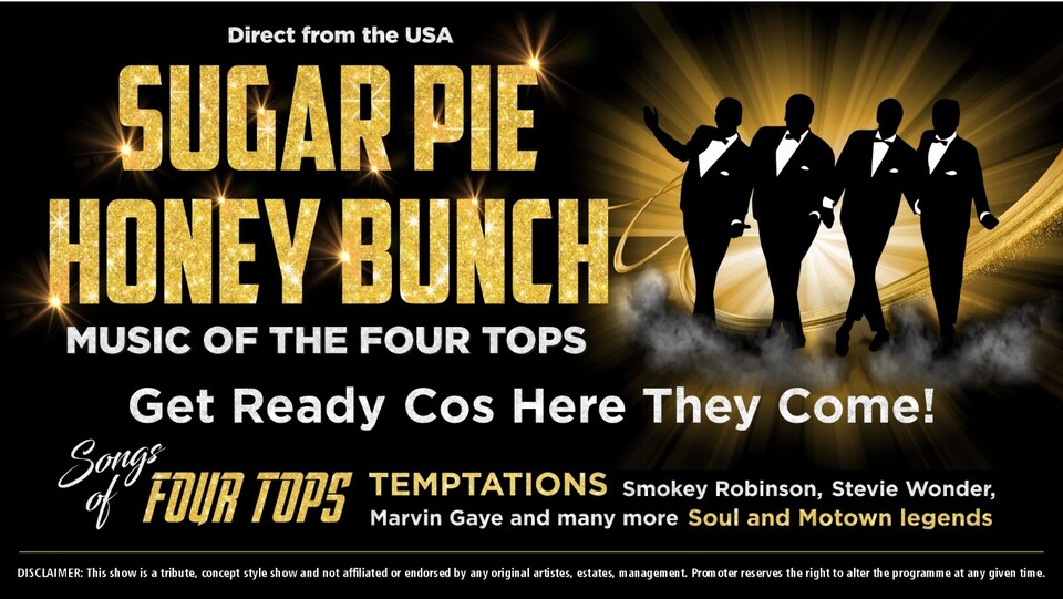 Promotional image for the show 'Sugar Pie Honey Bunch' in June 2026 at Blackburn Empire Theatre.