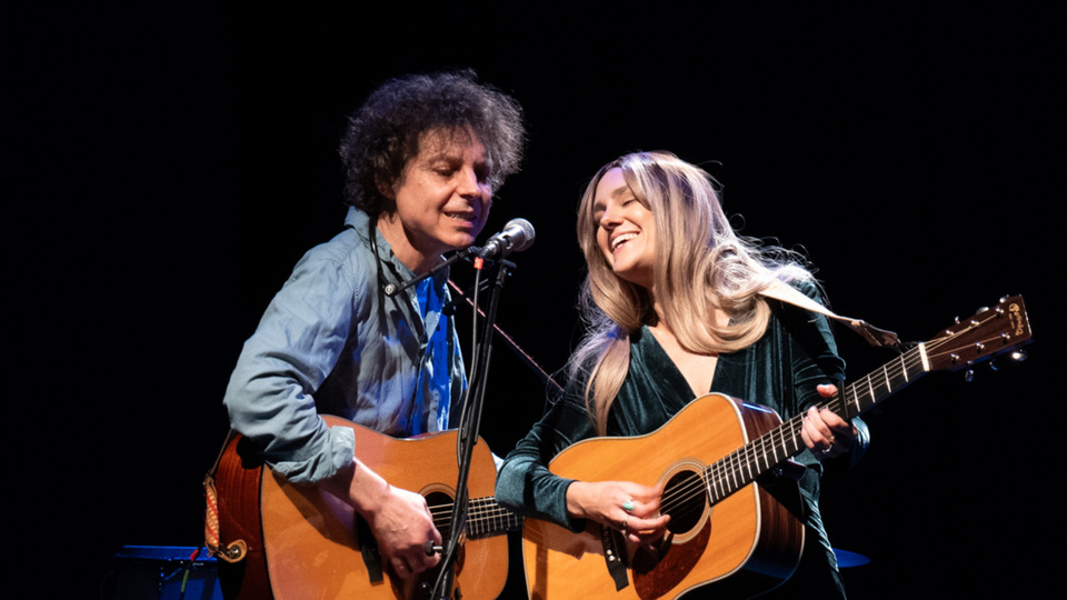 Promotional image for the show 'The Big Yellow Tambourine Man Band  Celebrate The Iconic Music of Bob Dylan & Joni Mitchell' in June 2026 at Blackburn Empire Theatre.