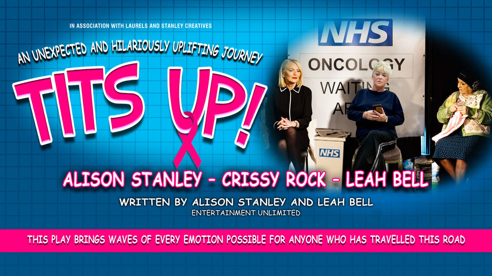Promotional image for the show 'Tits Up!' in October 2026 at Blackburn Empire Theatre.