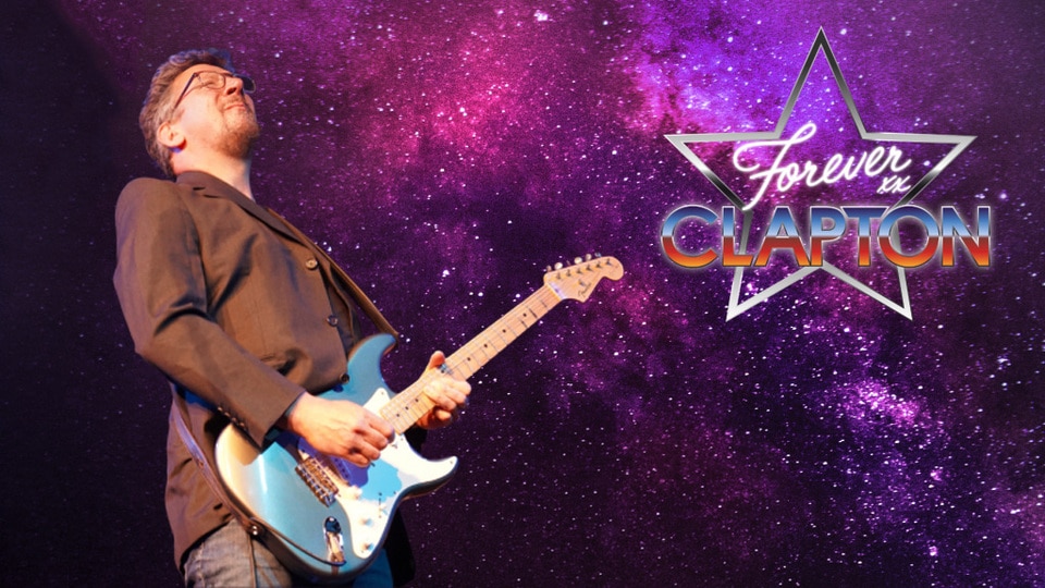 Promotional image for the show 'Forever Clapton' in July 2027 at Blackburn Empire Theatre.