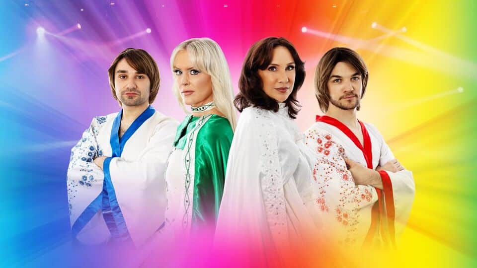 Promotional image for the show 'Thank ABBA for the Music' in February 2027 at Blackburn Empire Theatre.