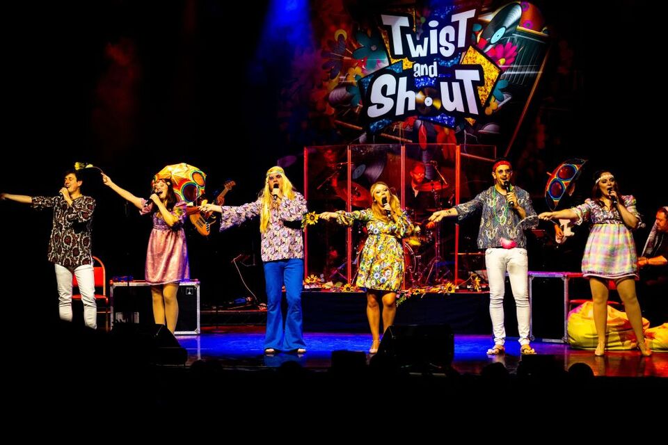 Promotional image for the show 'Twist and Shout' in April 2027 at Blackburn Empire Theatre.
