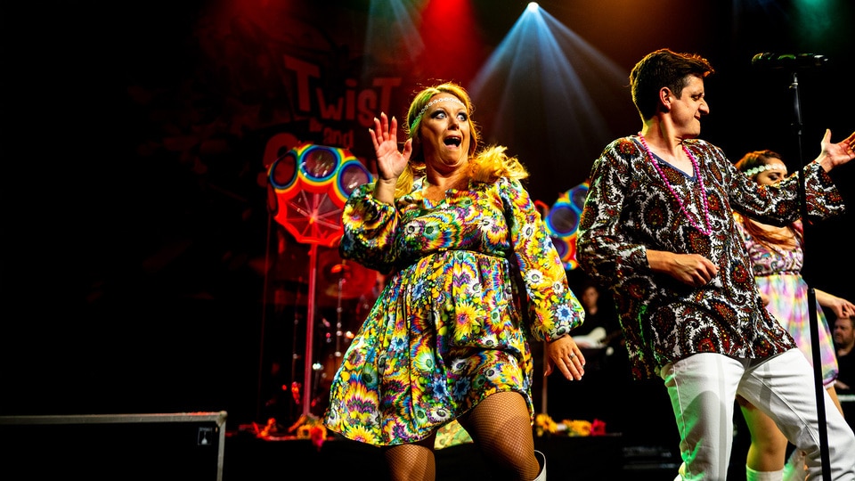 Promotional image for the show 'Twist and Shout' in April 2027 at Blackburn Empire Theatre.